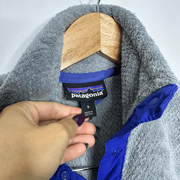 PATATGONIA Re Tool Snap T Fleece Jacket Gray purple synchilla WOMENS S small - Picture 4 of 7